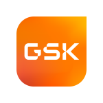 Logo GSK fondo naranja